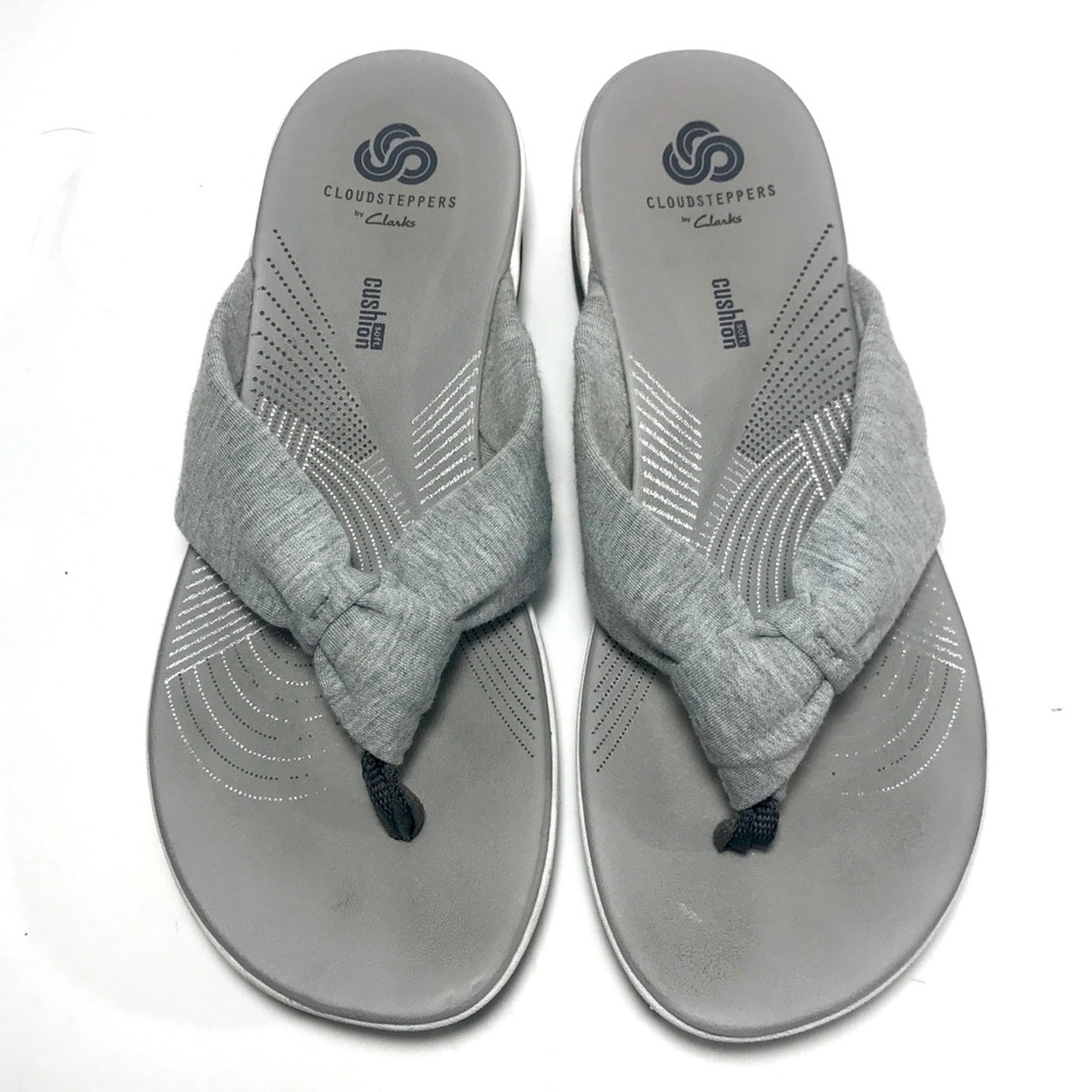 CLARKS Cloudsteppers Arla Glison Sandals Gray - Picture 2 of 8
